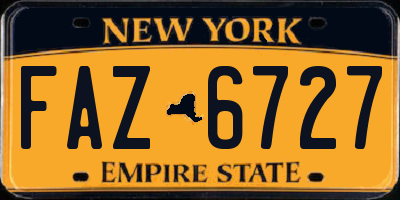 NY license plate FAZ6727