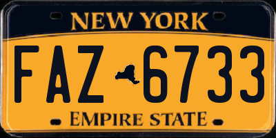 NY license plate FAZ6733