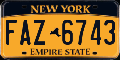 NY license plate FAZ6743