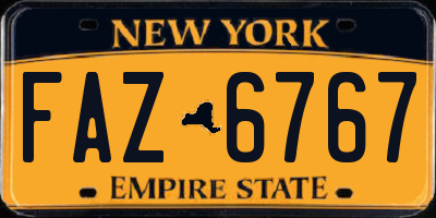 NY license plate FAZ6767