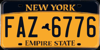NY license plate FAZ6776