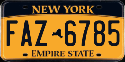 NY license plate FAZ6785