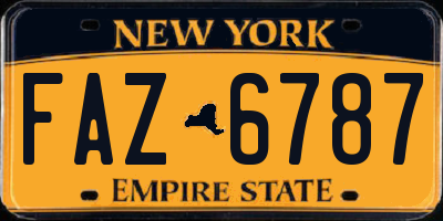 NY license plate FAZ6787