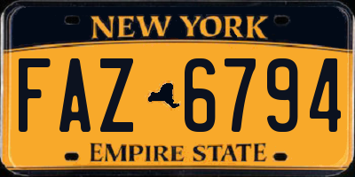 NY license plate FAZ6794