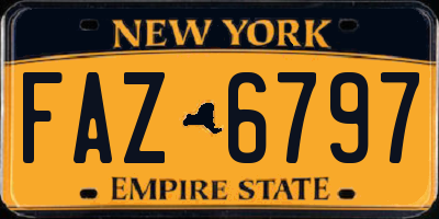 NY license plate FAZ6797