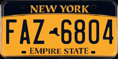 NY license plate FAZ6804