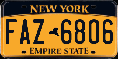 NY license plate FAZ6806