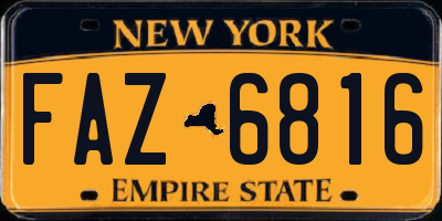 NY license plate FAZ6816