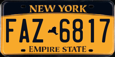NY license plate FAZ6817