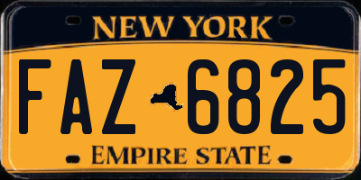 NY license plate FAZ6825