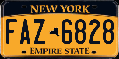 NY license plate FAZ6828