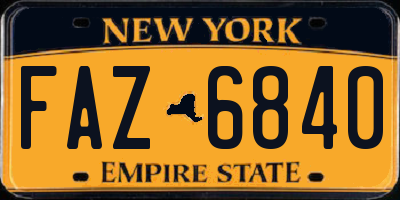 NY license plate FAZ6840