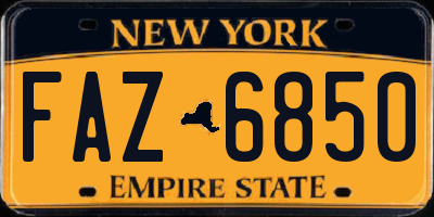 NY license plate FAZ6850