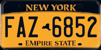 NY license plate FAZ6852