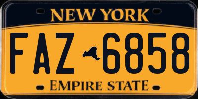 NY license plate FAZ6858