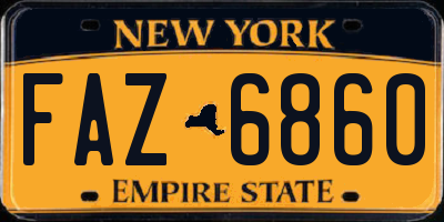 NY license plate FAZ6860