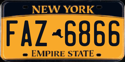 NY license plate FAZ6866