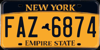 NY license plate FAZ6874