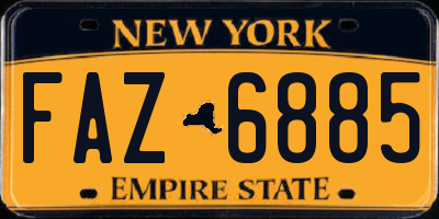 NY license plate FAZ6885