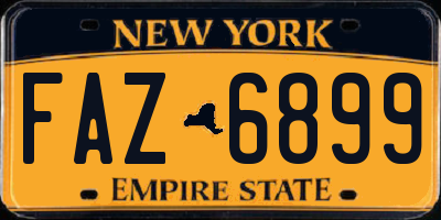 NY license plate FAZ6899