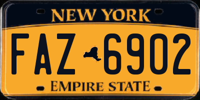 NY license plate FAZ6902