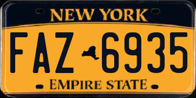 NY license plate FAZ6935