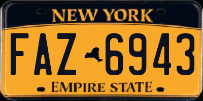 NY license plate FAZ6943