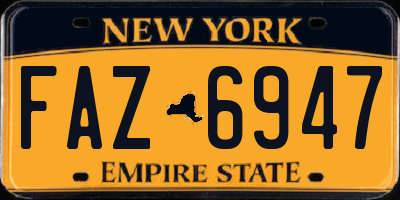 NY license plate FAZ6947