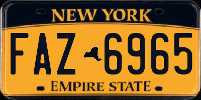 NY license plate FAZ6965