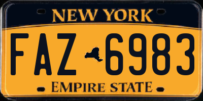 NY license plate FAZ6983