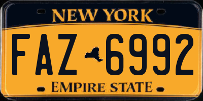 NY license plate FAZ6992