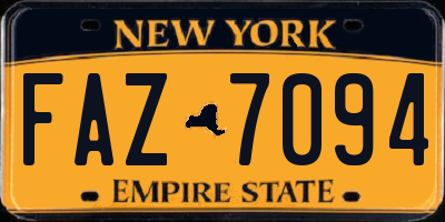 NY license plate FAZ7094