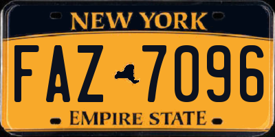 NY license plate FAZ7096