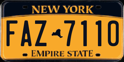NY license plate FAZ7110