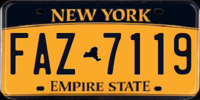 NY license plate FAZ7119