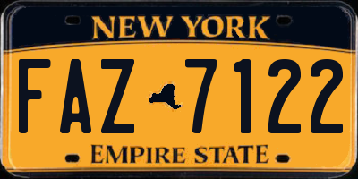 NY license plate FAZ7122