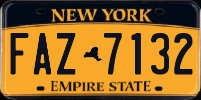 NY license plate FAZ7132