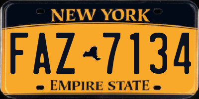 NY license plate FAZ7134