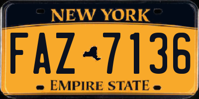 NY license plate FAZ7136