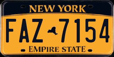 NY license plate FAZ7154