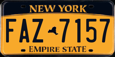 NY license plate FAZ7157