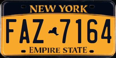 NY license plate FAZ7164