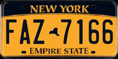 NY license plate FAZ7166