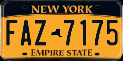 NY license plate FAZ7175