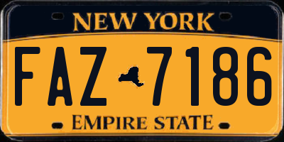 NY license plate FAZ7186