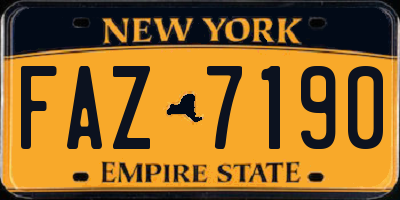 NY license plate FAZ7190