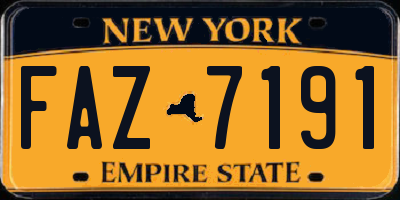 NY license plate FAZ7191