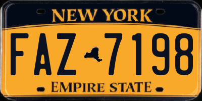 NY license plate FAZ7198