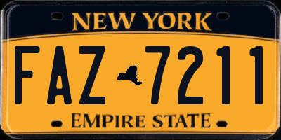 NY license plate FAZ7211