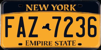 NY license plate FAZ7236